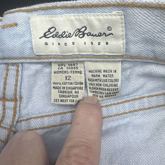 VTG 90s Eddie Bauer Jeans Womens Light Wash Tapered High Rise Mom Jeans Sz 12 - Picture 6 of 10